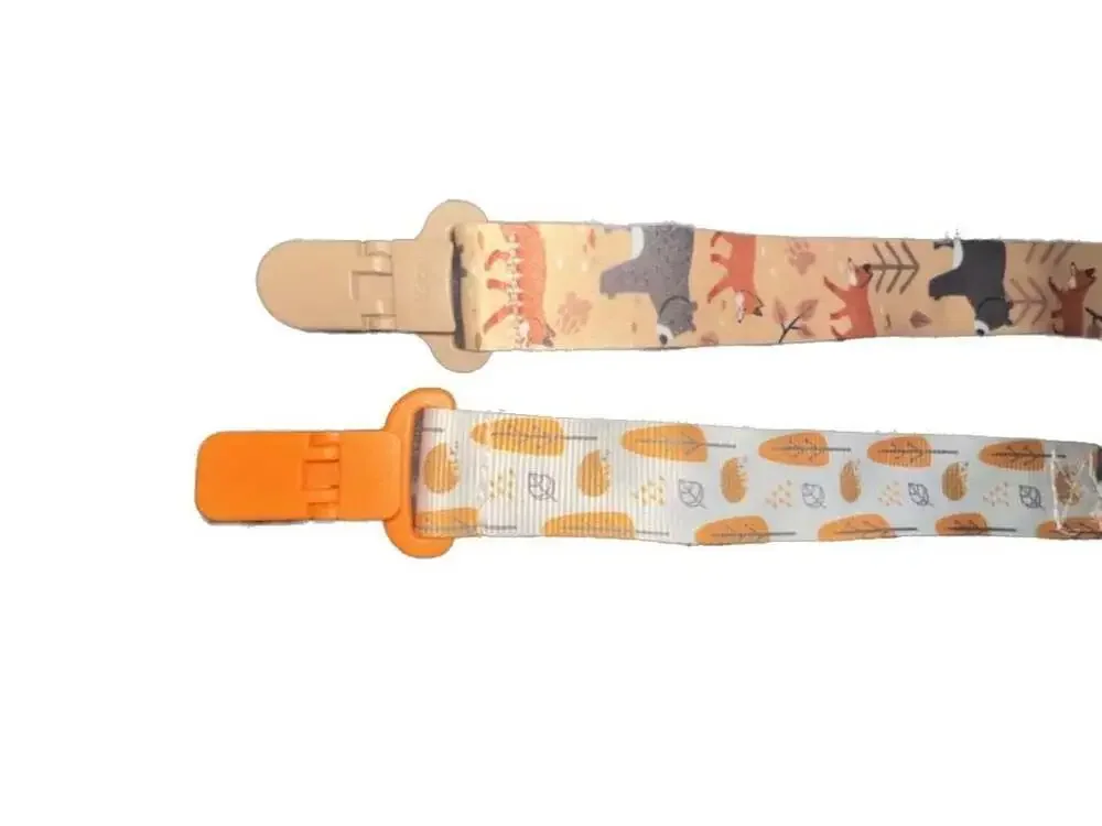 Nuby Woodland Animal and Leaf Print Pacifier Clips - 2 Pc